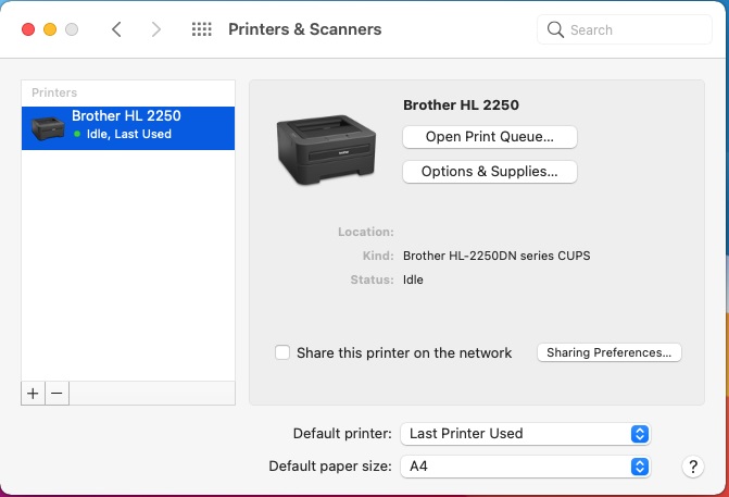 Brother HL 2250 printer device